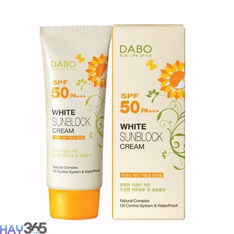 Kem chống nắng da dầu Dabo White Sunblock Cream SPF50