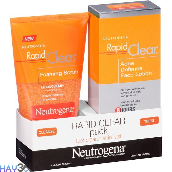 Neutrogena Rapid Clear Acne Defense Face Lotion làm sạch sâu lỗ chân lông, loại bỏ mụn ẩn