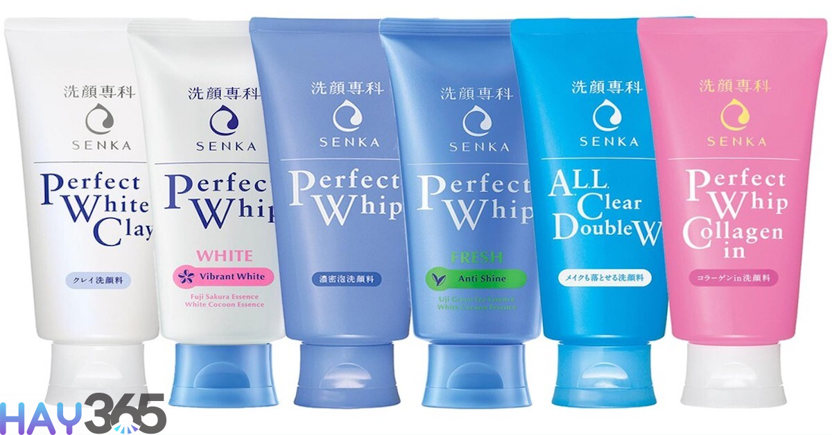 Sữa rửa mặt Senka Perfect Whip có 4 dòng khác nhau phù hợp với từng làn da