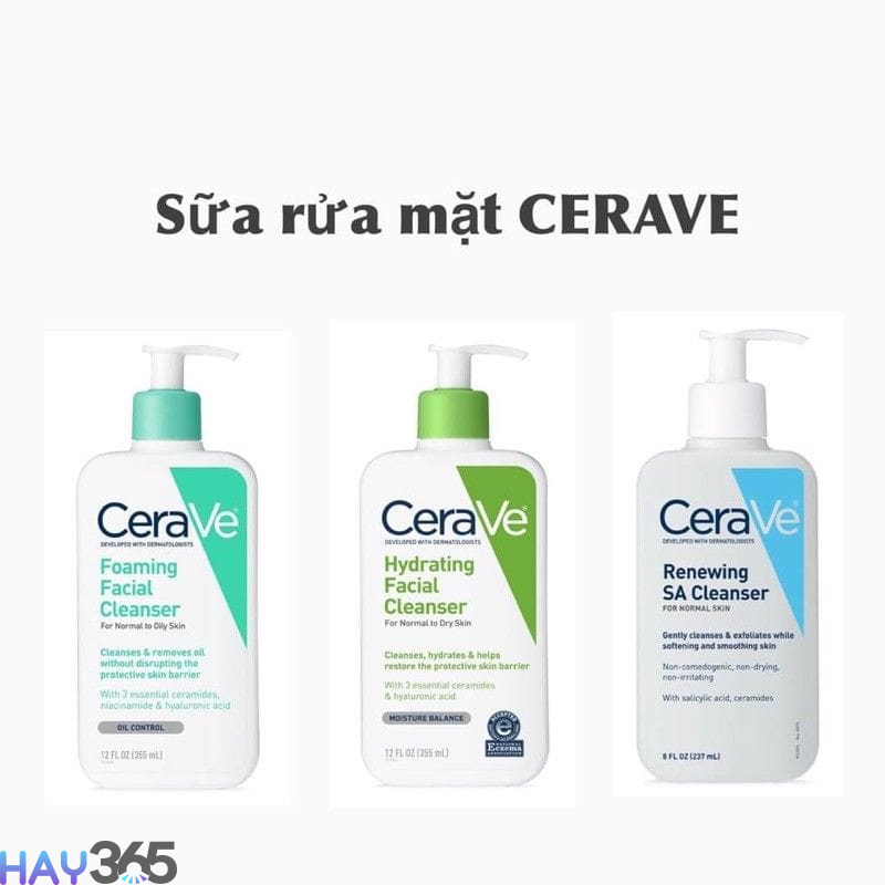 Cerave có đa dạng các dòng sản phẩm phù hợp với từng loại da