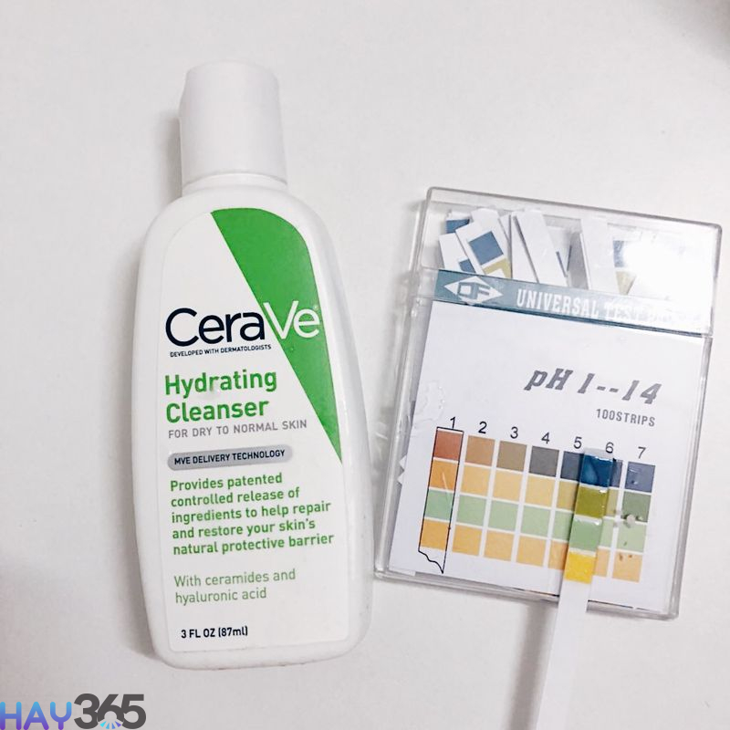 Cerave làm sạch da, độ pH 5.5 tương thích với pH tự nhiên của da