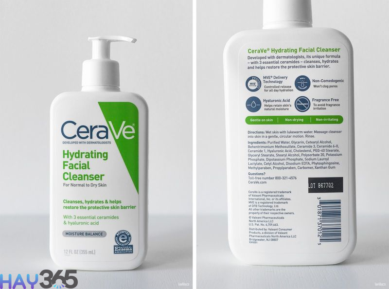 Sữa rửa mặt Cerave Hydrating Cleanser For Normal To Dry Skin dành cho da khô